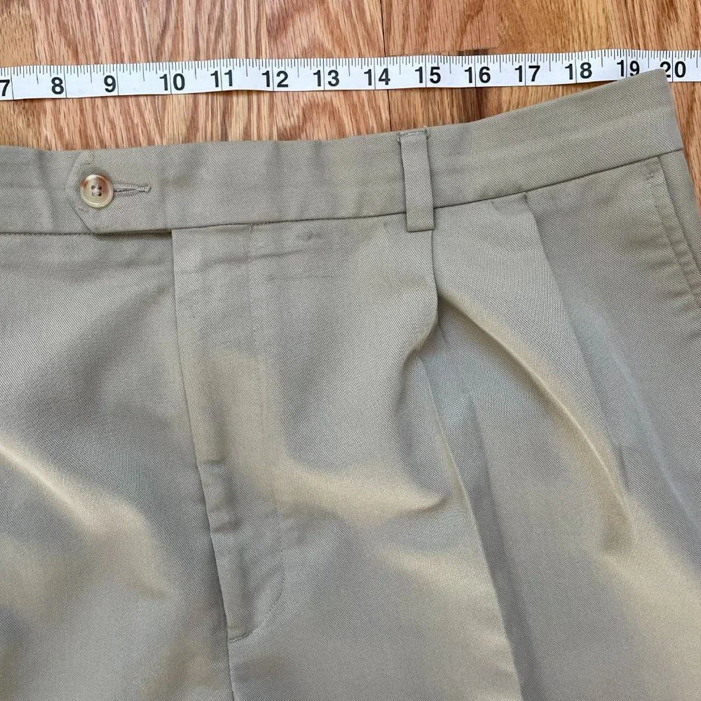 IZOD Dress Pants Trousers Chino Pleated Cuffs Men’s Size 40/32 - Picture 7 of 11